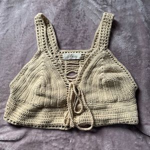 Crochet Beige Crop Top
